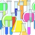 Abstract background with motley chemical glassware