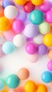 Abstract background with multicolored flying spheres or balloons. Multi colored bubbles background with copy space. Colorful Royalty Free Stock Photo