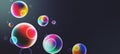 Abstract background with multicolored gradient bubbles.