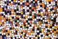 Abstract background of multicolored mosaic tiles