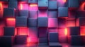 Abstract background, multicolored neon glowing cubes, modern art wallpape