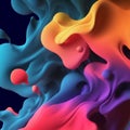 abstract background, multicolored splashes of paint, 3d illustration Royalty Free Stock Photo
