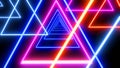 Abstract background multicolored triangles, neon glow colors