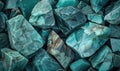 abstract background with the natural texture of raw amazonite semi-gemstones Royalty Free Stock Photo