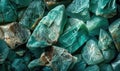 abstract background with the natural texture of raw amazonite semi-gemstones Royalty Free Stock Photo