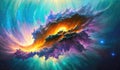 Abstract background with nebulas stars and galactic, science fiction cosmic wallpaper. Generative Ai