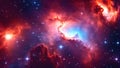 Abstract background with nebulas stars and galactics, science fiction cosmic wallpaper