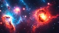 Abstract background with nebulas stars and galactics, science fiction cosmic wallpaper