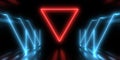3D abstract background with neon lights. 3d illustration3 Royalty Free Stock Photo