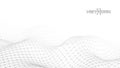 Abstract background neural network. Vector perspective grid on white background. 3D vector illustrations
