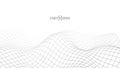 Abstract background neural network. Vector perspective grid on white background. 3D vector illustrations