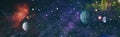 Abstract background with night sky and stars. Panorama view universe space shot of milky way galaxy with stars on a night sky Royalty Free Stock Photo