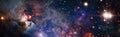 Abstract background with night sky and stars. Panorama view universe space shot of milky way galaxy with stars on a night sky Royalty Free Stock Photo