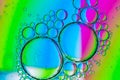 Abstract Background of Oil Bubbles on Water Surface colorful palette Royalty Free Stock Photo