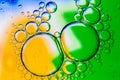 Abstract Background of Oil Bubbles on Water Surface colorful palette Royalty Free Stock Photo