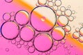 Abstract Background Of Oil Bubbles On Water Surface Pink Salmon Colorful Palette
