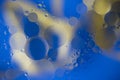 Abstract background, oil drops on water, bubbles, space fantasy, color gradient, color circles of oil on the water surface, rainbo Royalty Free Stock Photo