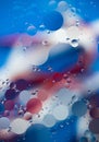 Abstract background, oil drops on water, bubbles, space fantasy, color gradient, color circles of oil on the water surface, rainbo Royalty Free Stock Photo