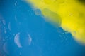 Abstract background, oil drops on water, bubbles, space fantasy, color gradient, color circles of oil on the water surface, rainbo Royalty Free Stock Photo