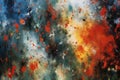 Abstract background of oil paint splashes on canvas close-up
