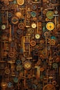 Abstract background of old rusty gear wheels