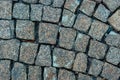 Abstract background of old stone pavement close-up. Royalty Free Stock Photo