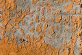 Abstract Background with Orange Paint Scrapings on a Wall