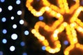 Abstract background orange,yellow and blue bokeh for decorative festive merry christmas