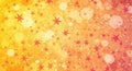 Abstract Background with Orange and Yellow Gradient, Stars, and Bokeh Circles pattern texture Royalty Free Stock Photo