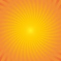 Abstract background with orange and yellow halftone shaped swirling sun rays. Vector Royalty Free Stock Photo