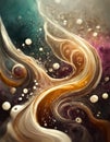 Abstract background of organic shapes, fluids, bubbles, swirls