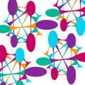 Abstract background with ovals connected by a web. Coloful vector illustration