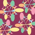 Abstract background with ovals connected by a web. Coloful vector illustration