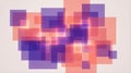 Abstract background with overlapping semi-transparent purple and orange squares creating a modern geometric pattern Royalty Free Stock Photo