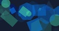 Abstract background with overlapping translucent blue and green geometric shapes Royalty Free Stock Photo