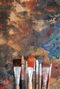 Abstract background with paint brushes Royalty Free Stock Photo