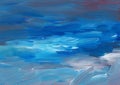 Abstract background painting, blue, white and beige texture. Oil multicolored brush strokes on paper Royalty Free Stock Photo