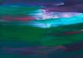 Abstract background painting. Deep green, purple, blue, white, red brush strokes on paper texture Royalty Free Stock Photo