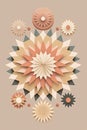 Abstract background with paper cut flowers. Vector illustration. Eps 10. Royalty Free Stock Photo
