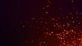 Abstract background of particles. Fire flying sparks. Burning red sparks. Fire. 4k background