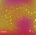 Abstract Background with Particles Structure of Molecule Genetic