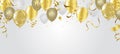 Abstract background party celebration gold confetti on white background. Christmas greeting concept.
