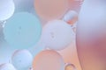 Abstract background with pastel colors with oil circles water surface. Royalty Free Stock Photo