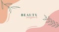 Abstract background in pastel colors. Trendy organic minimal template. Vector floral beauty backdrop