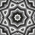 Abstract background of pattern of a kaleidoscope. Black, white and grey lines background fractal mandala. abstract kaleidoscopic a Royalty Free Stock Photo