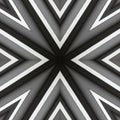 Abstract background of pattern of a kaleidoscope. Black, white and grey lines background fractal mandala. abstract kaleidoscopic a Royalty Free Stock Photo