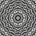 Abstract background of pattern of a kaleidoscope. Black, white and grey lines background fractal mandala. abstract kaleidoscopic a Royalty Free Stock Photo