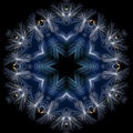 Abstract background of pattern of a kaleidoscope. white blue turquoise background fractal mandala. abstract kaleidoscopic arabesqu