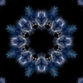 Abstract background of pattern of a kaleidoscope. white blue turquoise background fractal mandala. abstract kaleidoscopic arabesqu