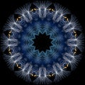 Abstract background of pattern of a kaleidoscope. white blue turquoise background fractal mandala. abstract kaleidoscopic arabesqu